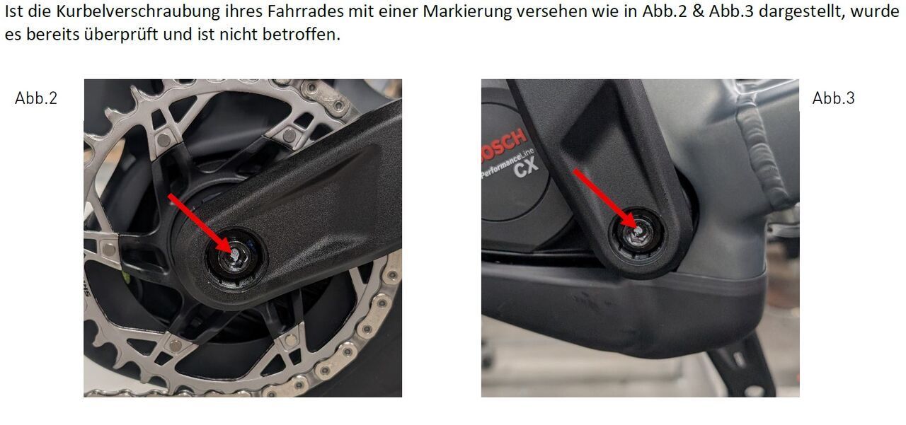 Kurbel geprüft & in Ordnung
