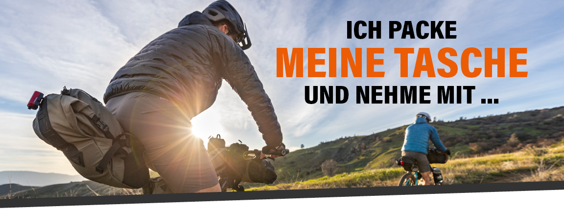 Alles dabei. Ganz ohne Kofferraum. Biketaschen für alle Fälle!