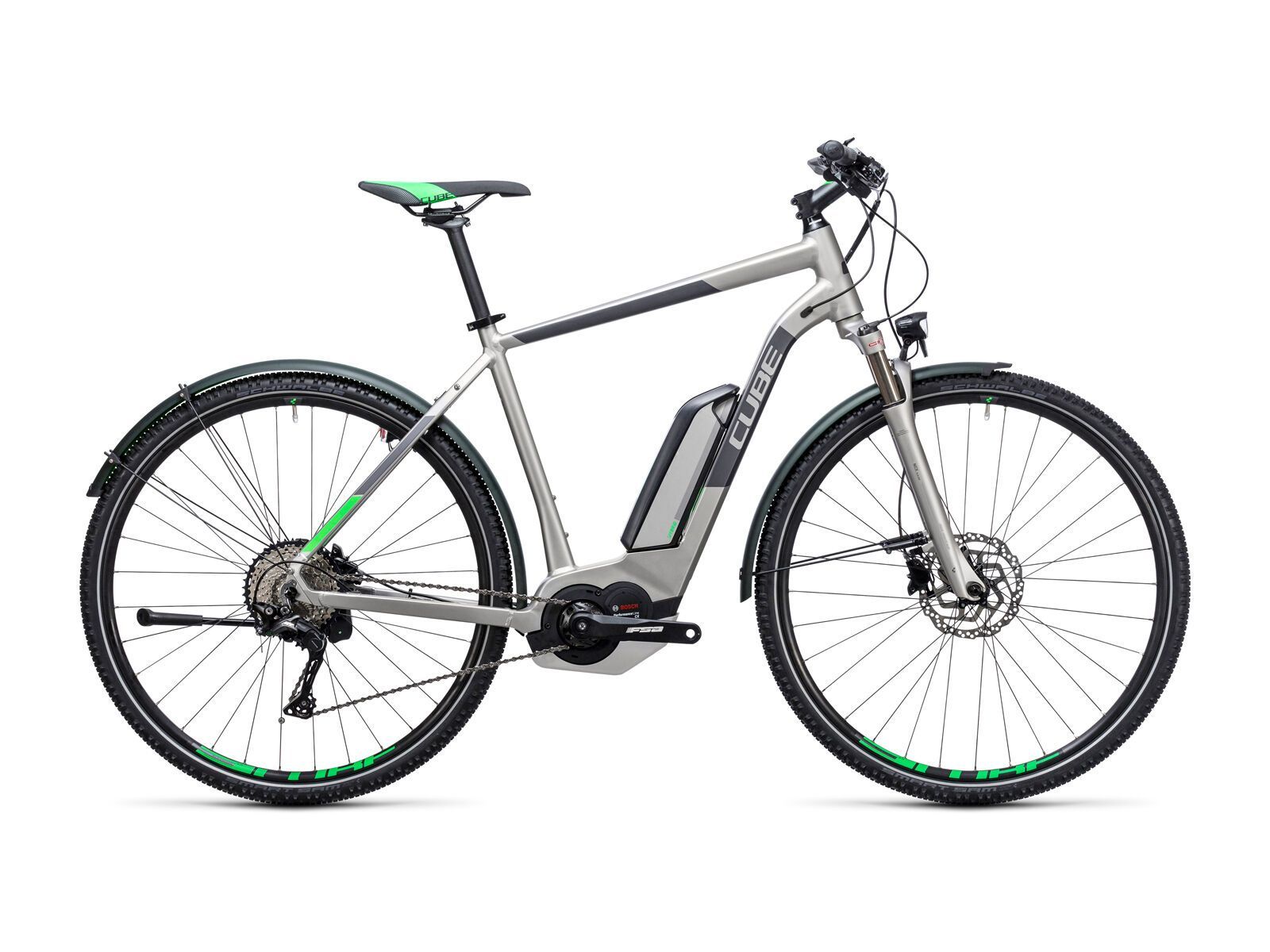 Cube Cross Hybrid Race Allroad 500, silver´n´green - Bild 1