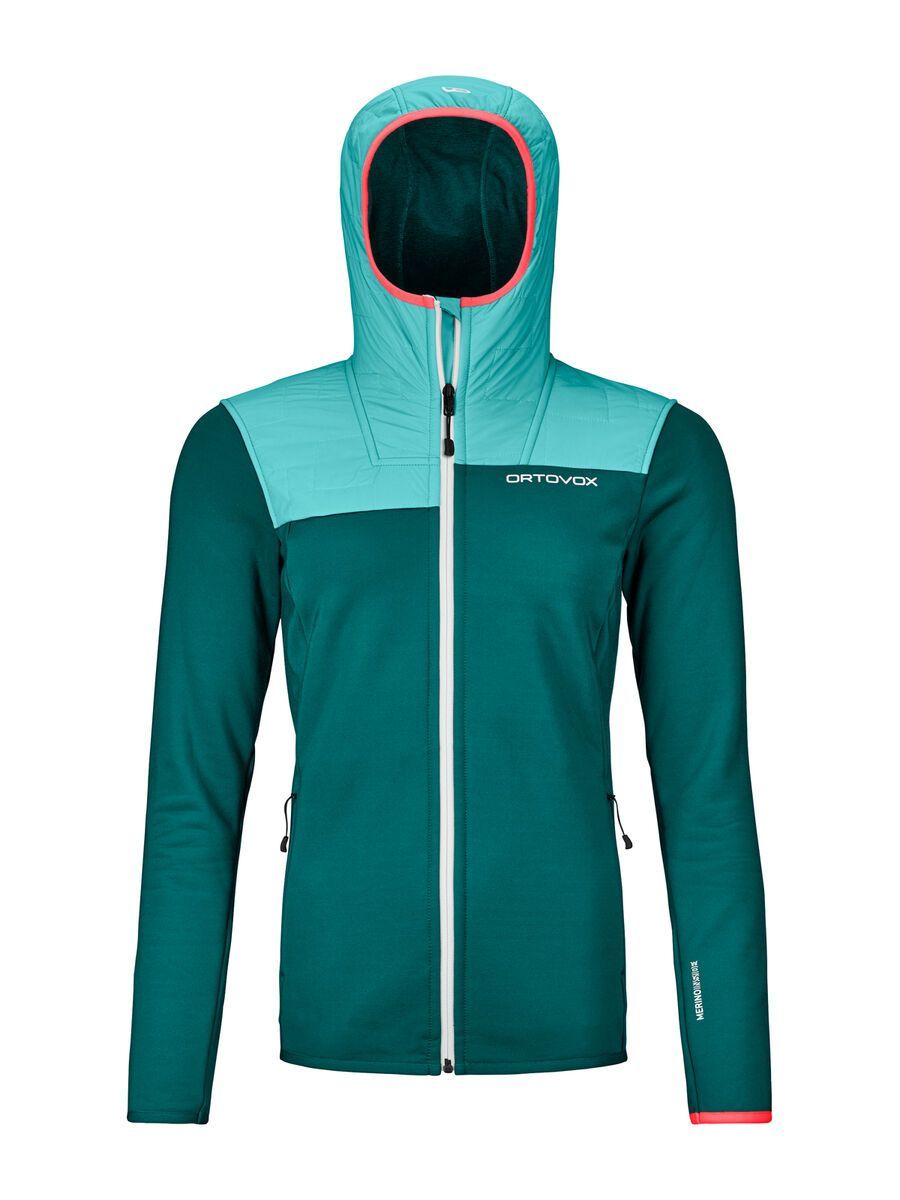 Ortovox Merino Fleece Plus Hoody W pacific green XS 8696800006