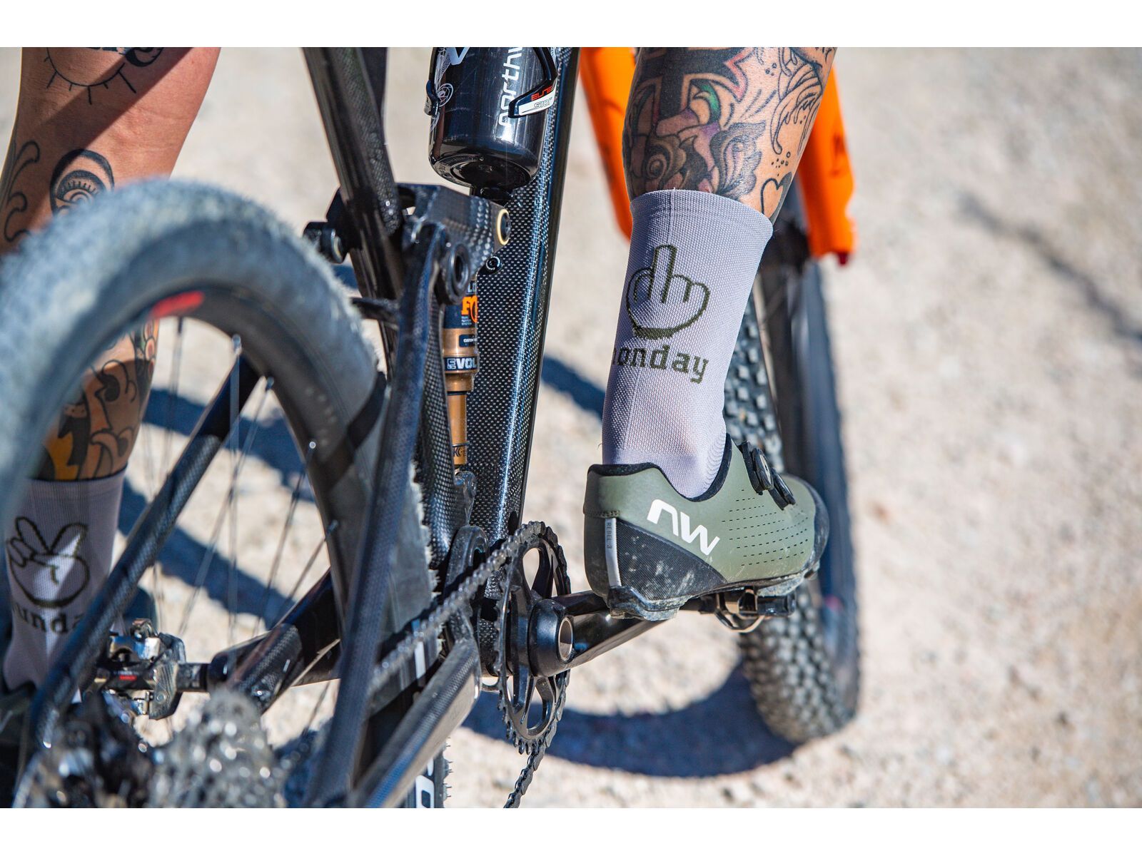 Northwave Sunday Monday Sock, light grey/forest green - Bild 5