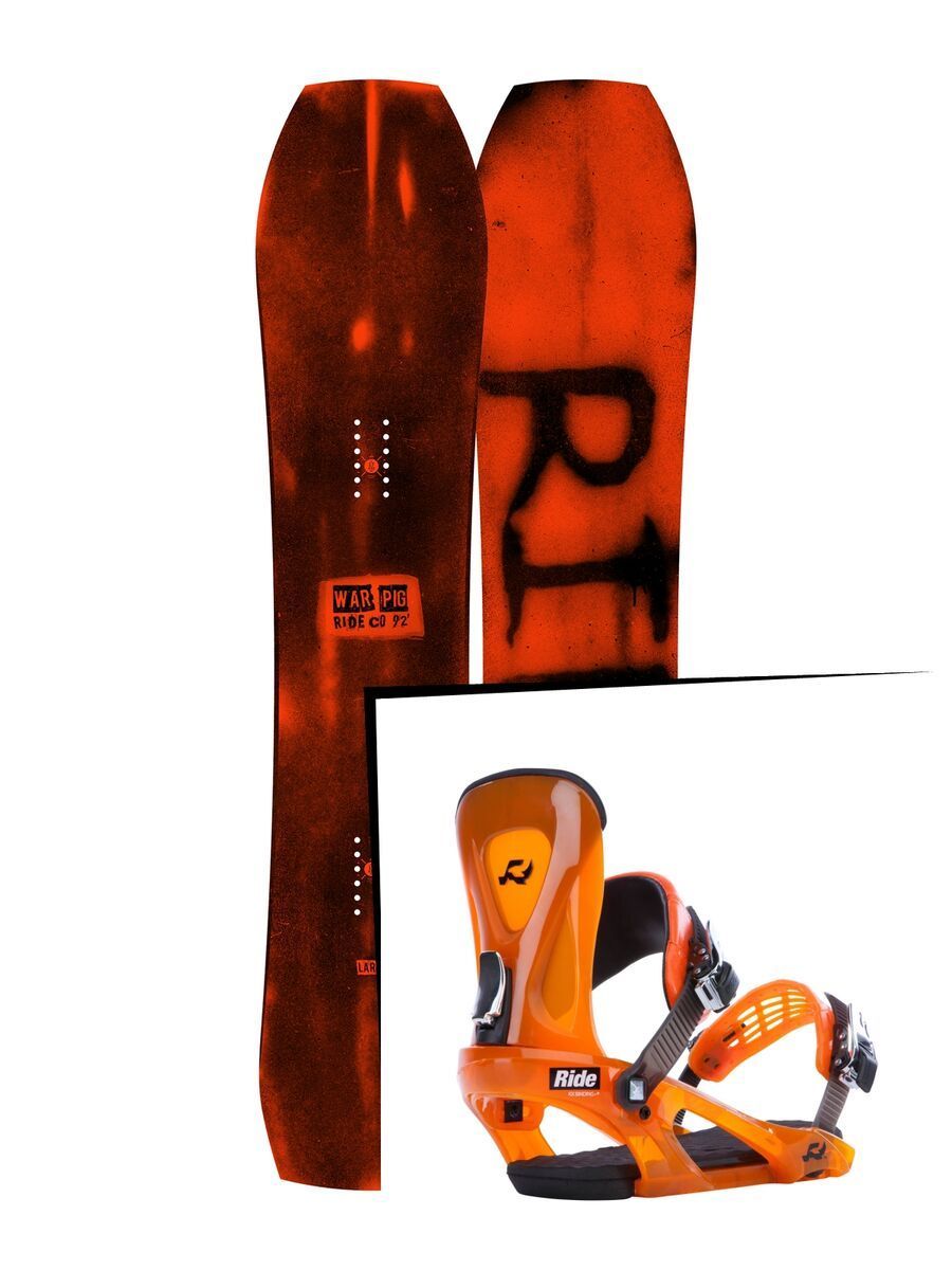 Set: Ride Warpig Large 2017 + Ride KX 2015, orange - Snowboardset - Bild 1