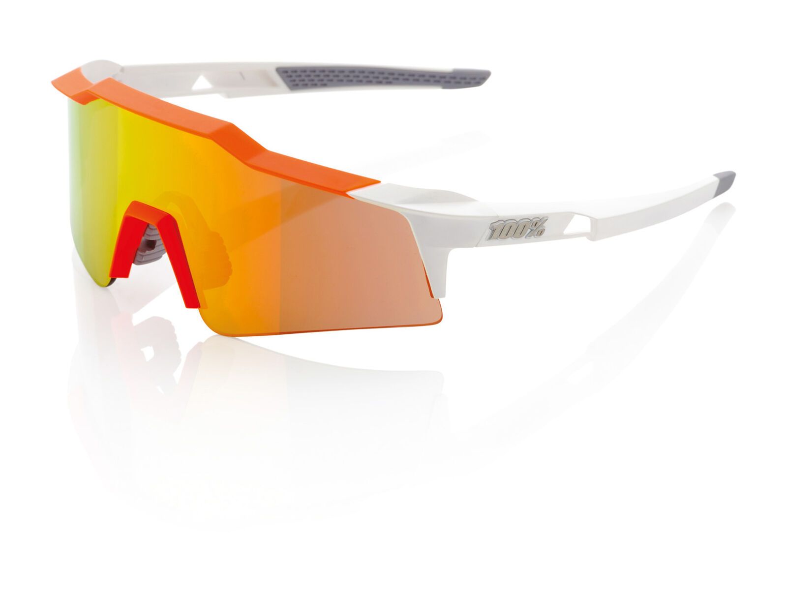 100% Speedcraft, white/orange/Lens: mirror - Bild 2