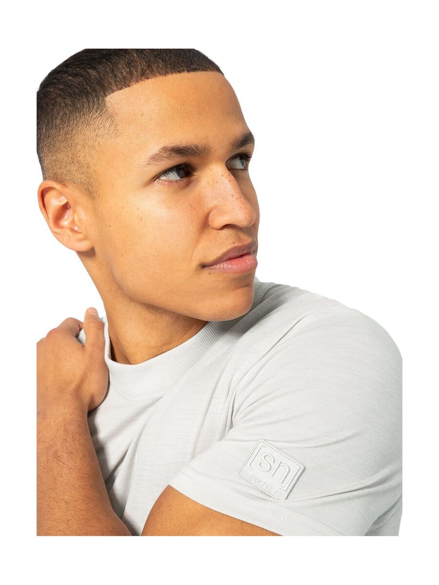 super.natural Casual Rib Bio J Tee Herren, white stone melange - Bild 4