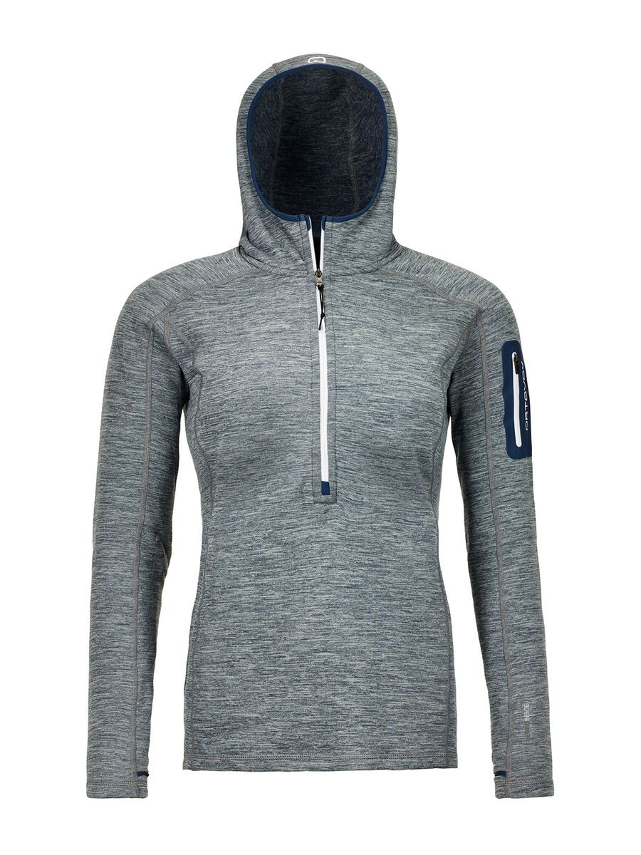 Ortovox Merino Fleece Light Melange Zip Neck W, grey blend - Bild 1