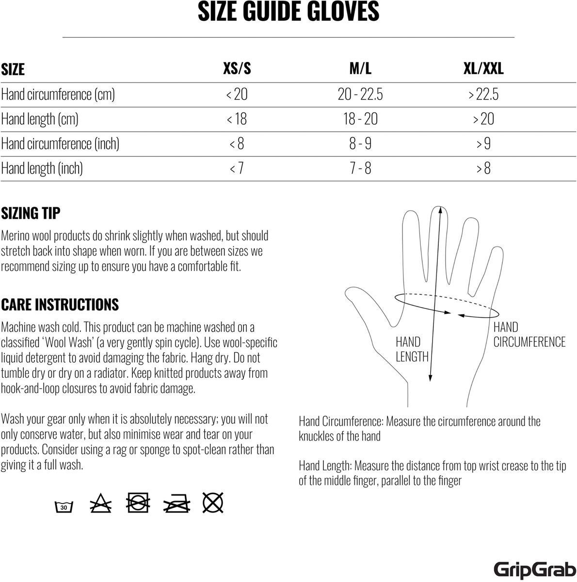 GripGrab Primavera 2 Merino Spring-Autumn Gloves, Black - Bild 8