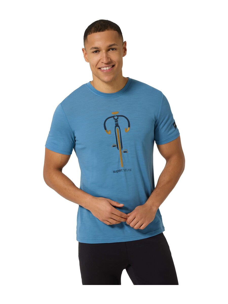 super.natural Vintage Bike Tee Herren, blue heaven/blueberry/dried tobacco - Bild 3