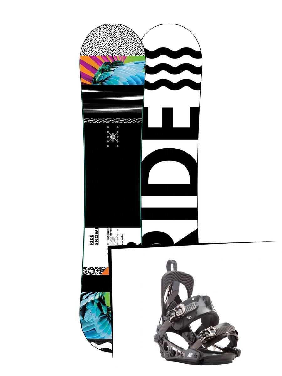Set: Ride Rapture 2017 + K2 Cinch Tryst 2017, black - Snowboardset - Bild 1