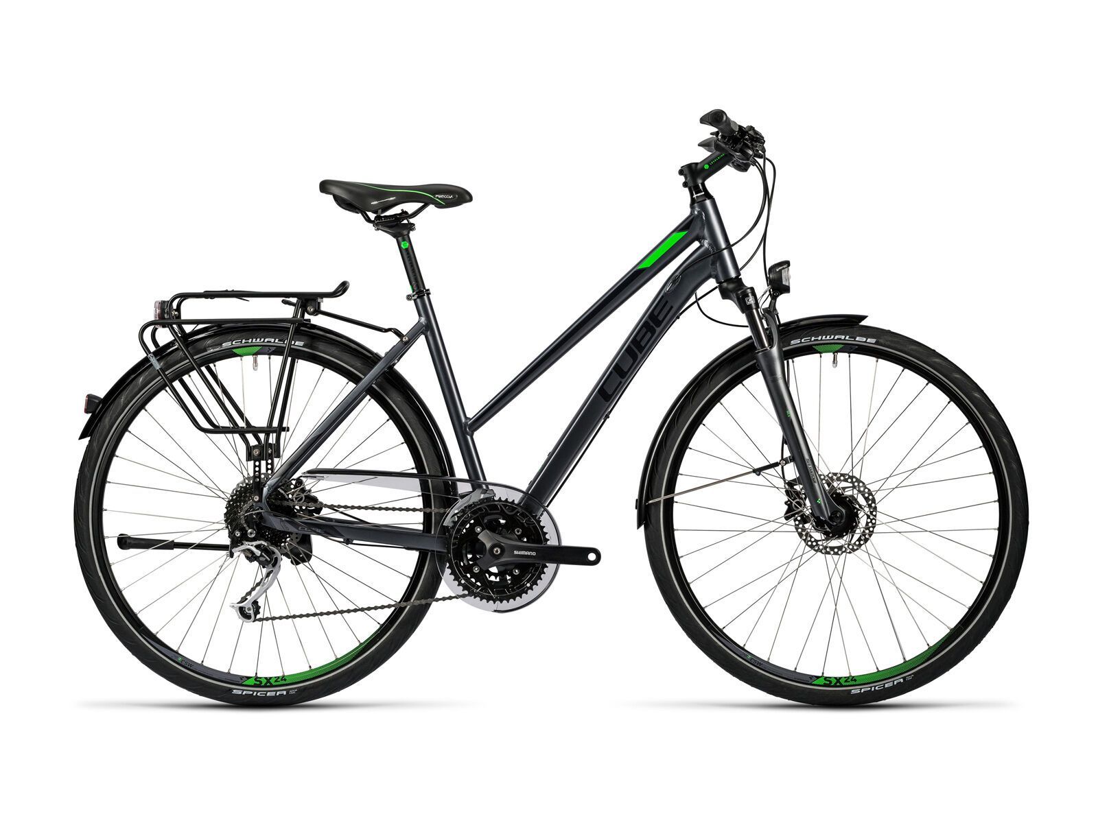 Cube Touring EXC Trapeze, grey black flashgreen - Bild 1