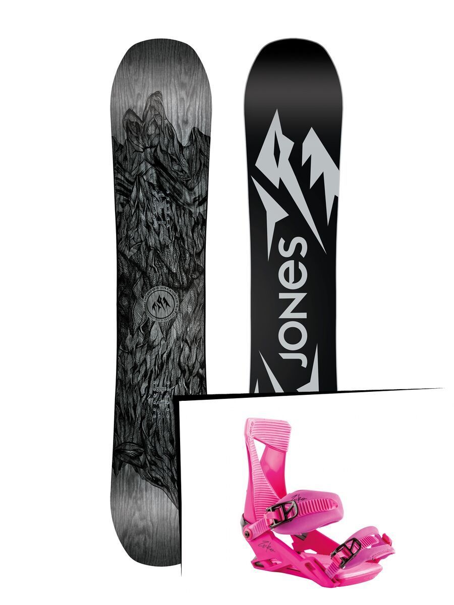 Set: Jones Ultra Mountain Twin 2019 + Nitro Zero muted brights series raspberry - Bild 1