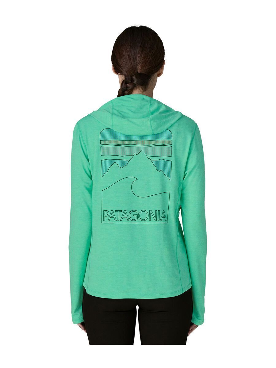 Patagonia Women's Capilene Cool Sun Hoody - Peak Visions, aqua stone/early teal x-dye - Bild 4