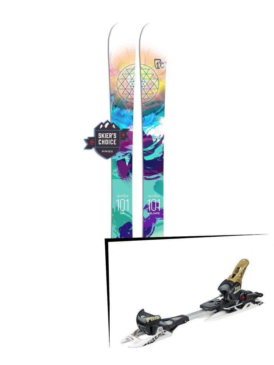 Set: Icelantic Maiden 101 2018 + Fritschi Diamir Freeride Pro schwarz/oliv - Bild 1