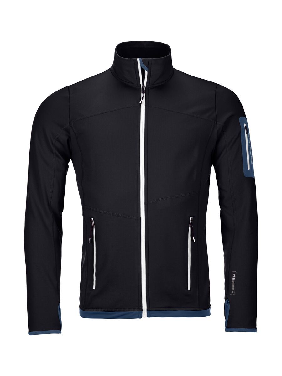 Ortovox Merino Fleece Light Jacket M, black raven - Bild 1