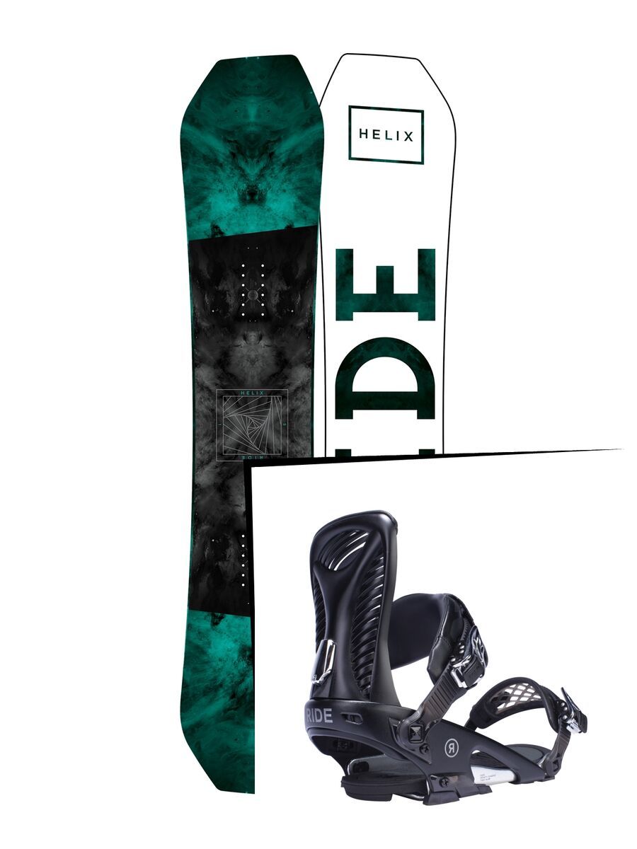 Set: Ride Helix 2017 + Ride Capo 2017, black - Snowboardset - Bild 1