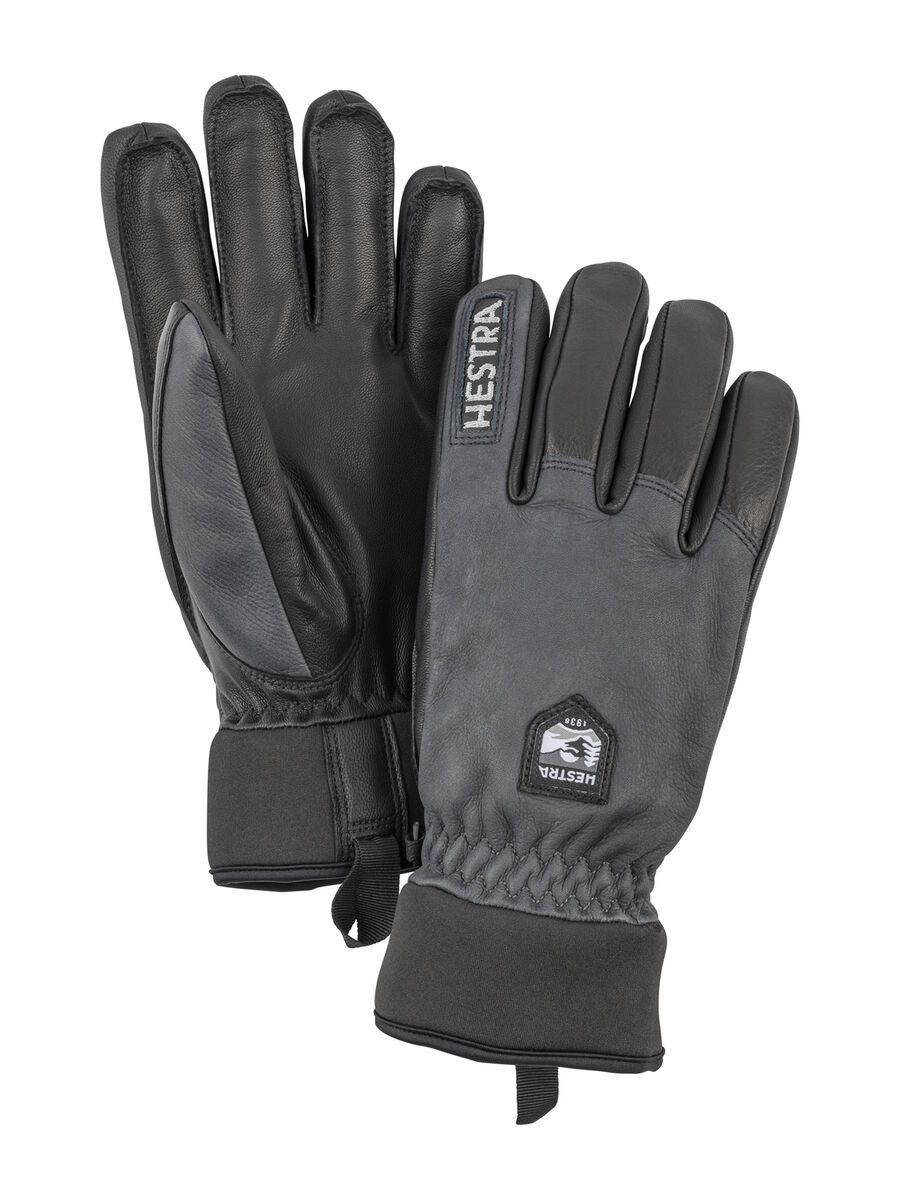Hestra Army Leather Wool Terry 5 Finger, grau/schwarz - Bild 1