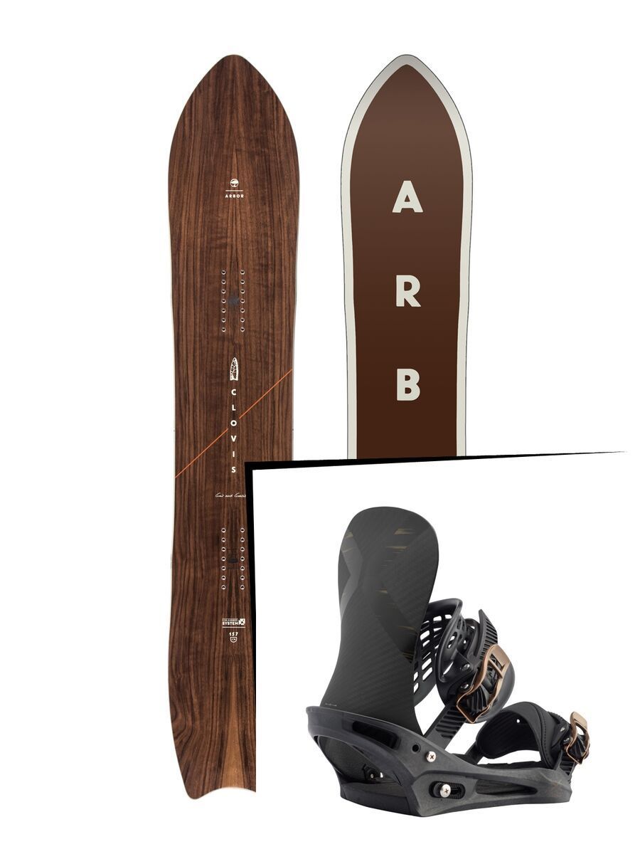 Set: Arbor Clovis 2017 + Burton X-Base 2017, black mag - Snowboardset - Bild 1