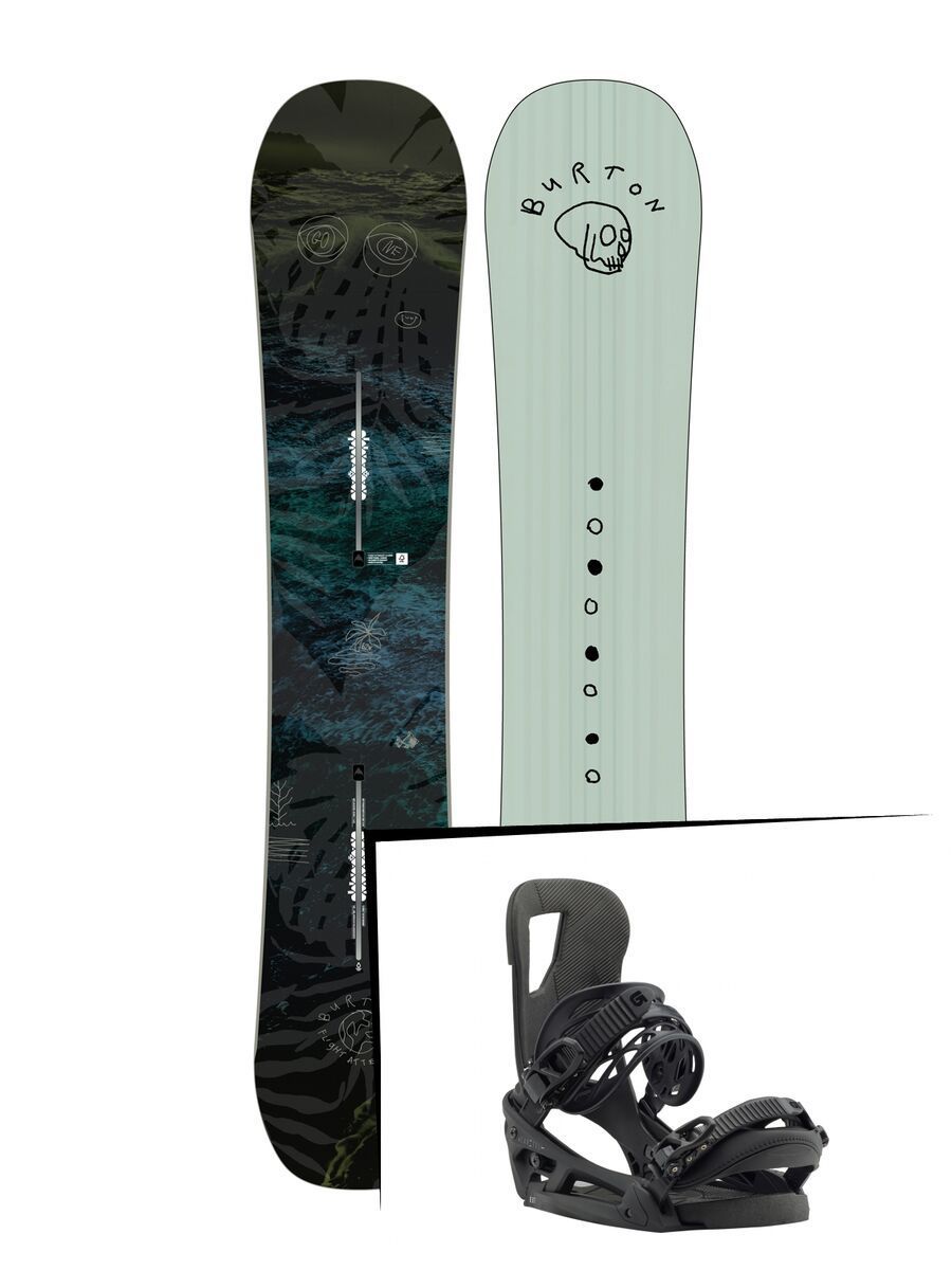 Set: Burton Flight Attendant Wide 2019 + Burton Cartel EST black matte - Bild 1
