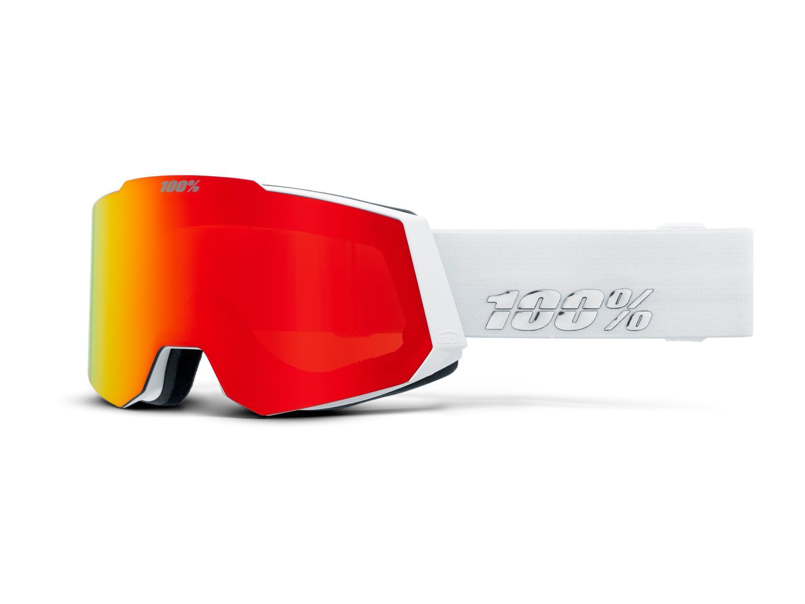 100% Snowcraft - HiPER Vermillion w/Red ML Mi essential white HU-GOG-S254/2649/unis