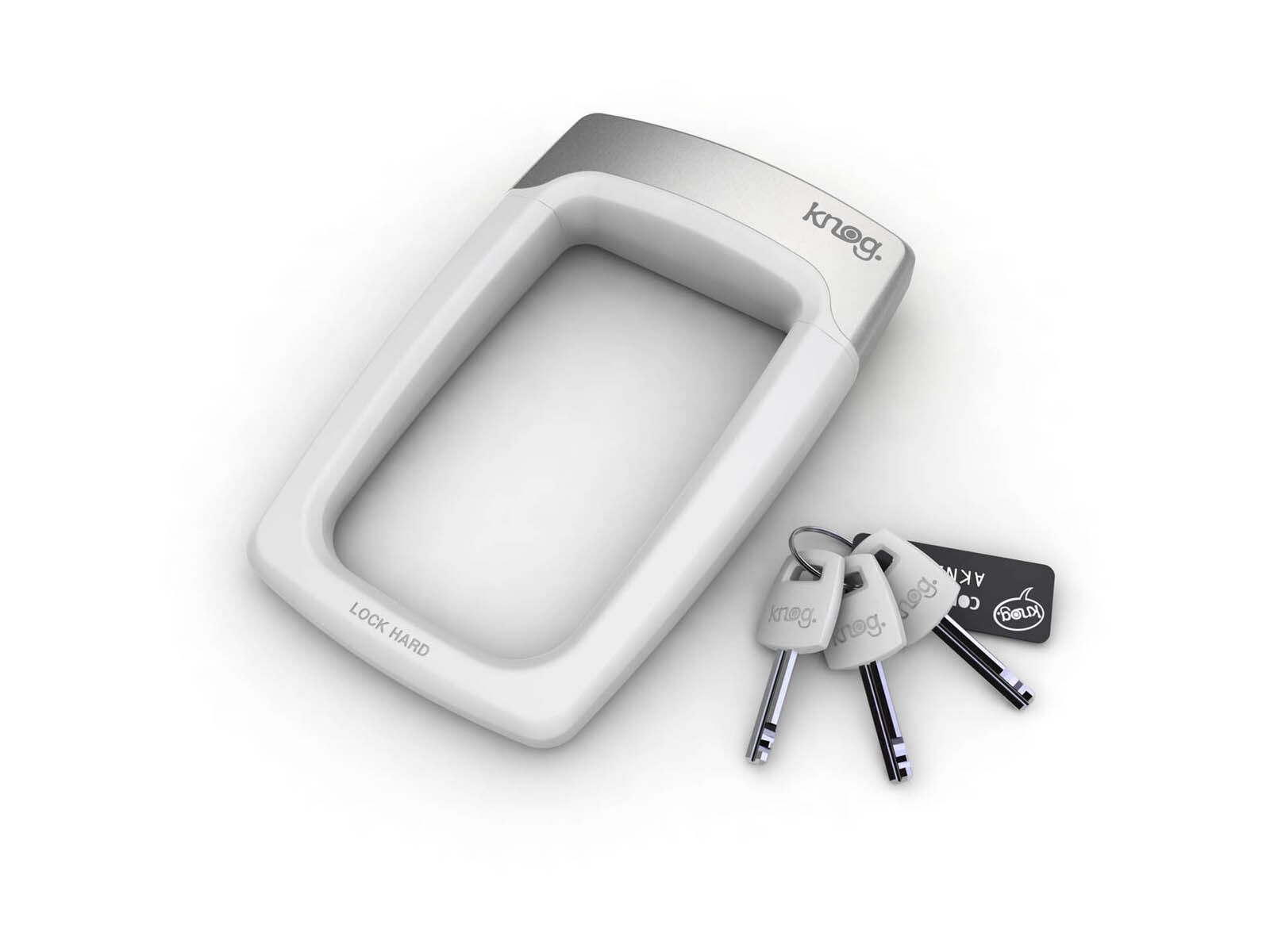 Knog Strongman Bügelschloss mit Halter, weiß - Bild 1