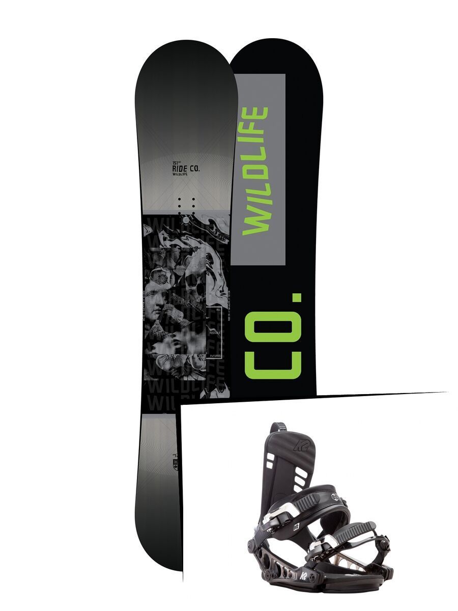 Set: Ride Wild Life 2017 + K2 Cinch CTX 2017, black - Snowboardset - Bild 1