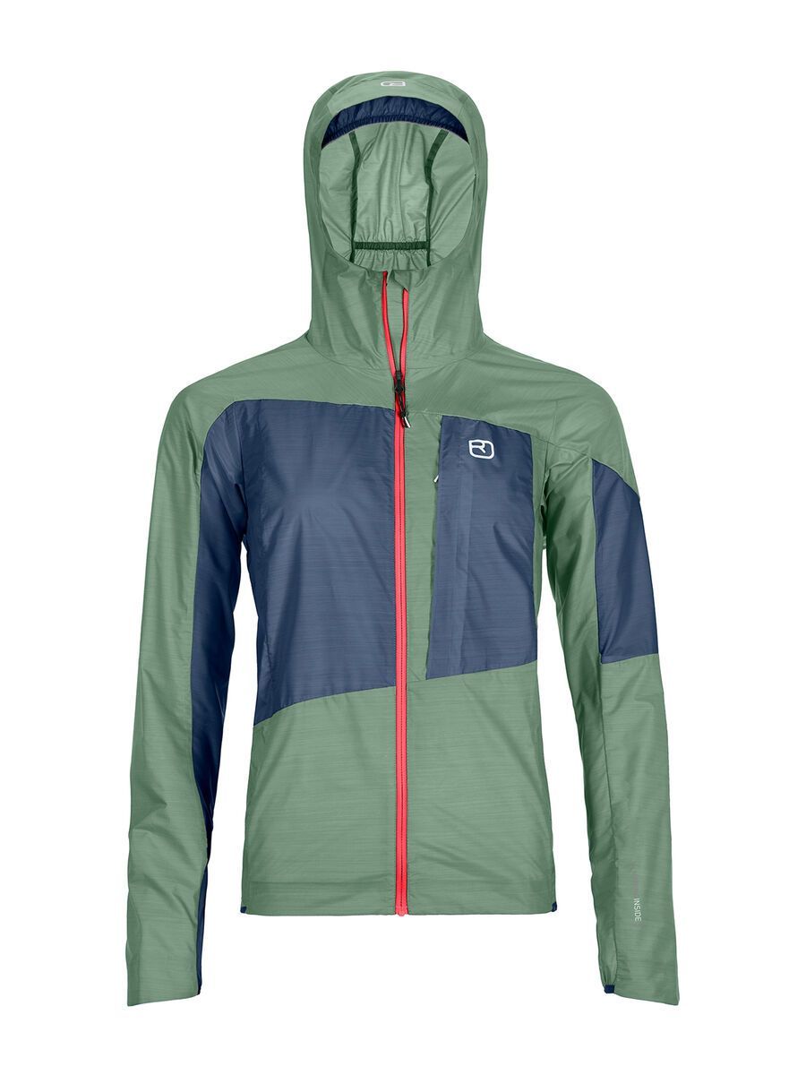 Ortovox Merino Protect Windbreaker W, green isar - Bild 1