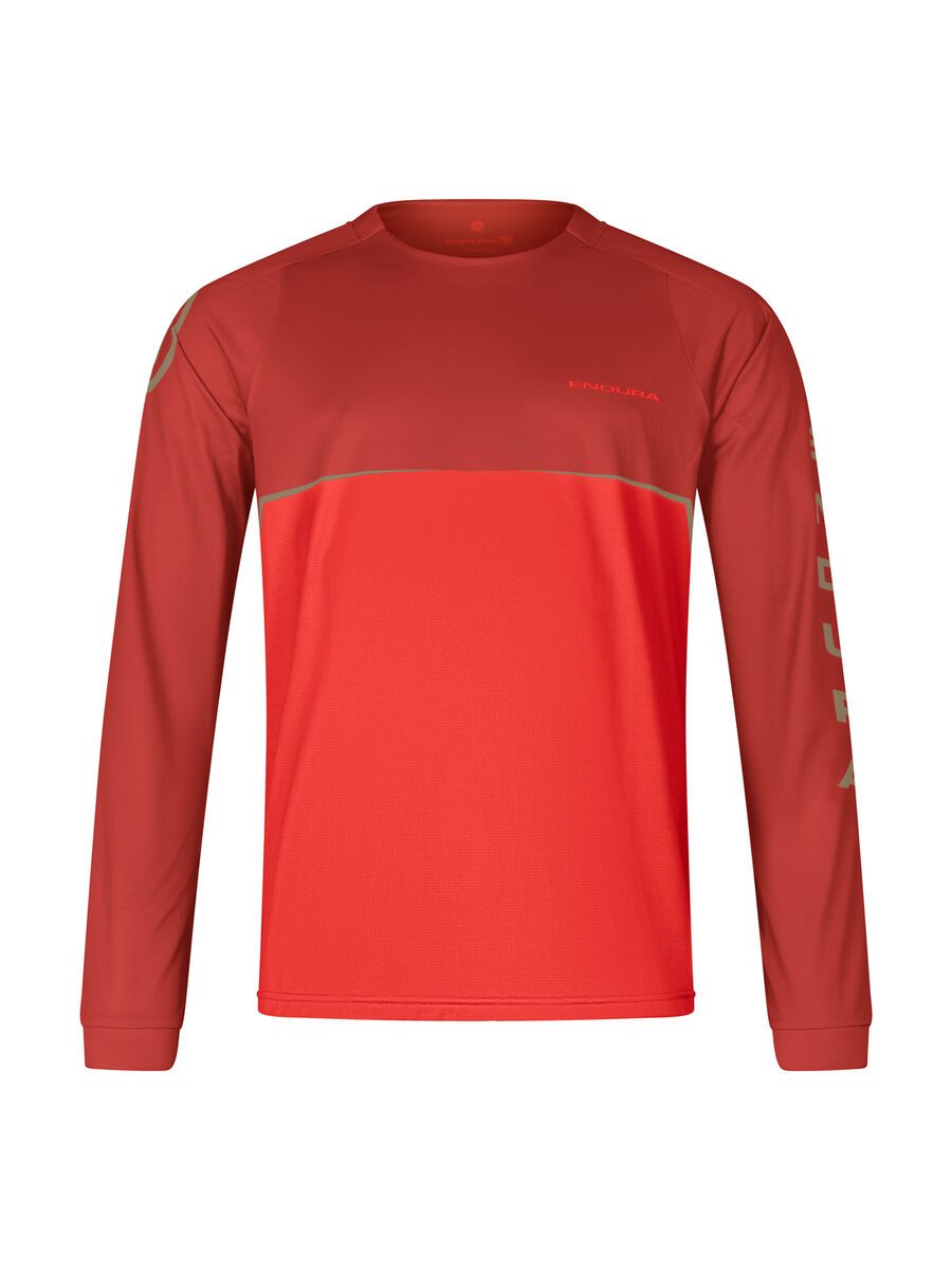 Endura Core Printed Printed T-Shirt (Langarm), flame red - Bild 1