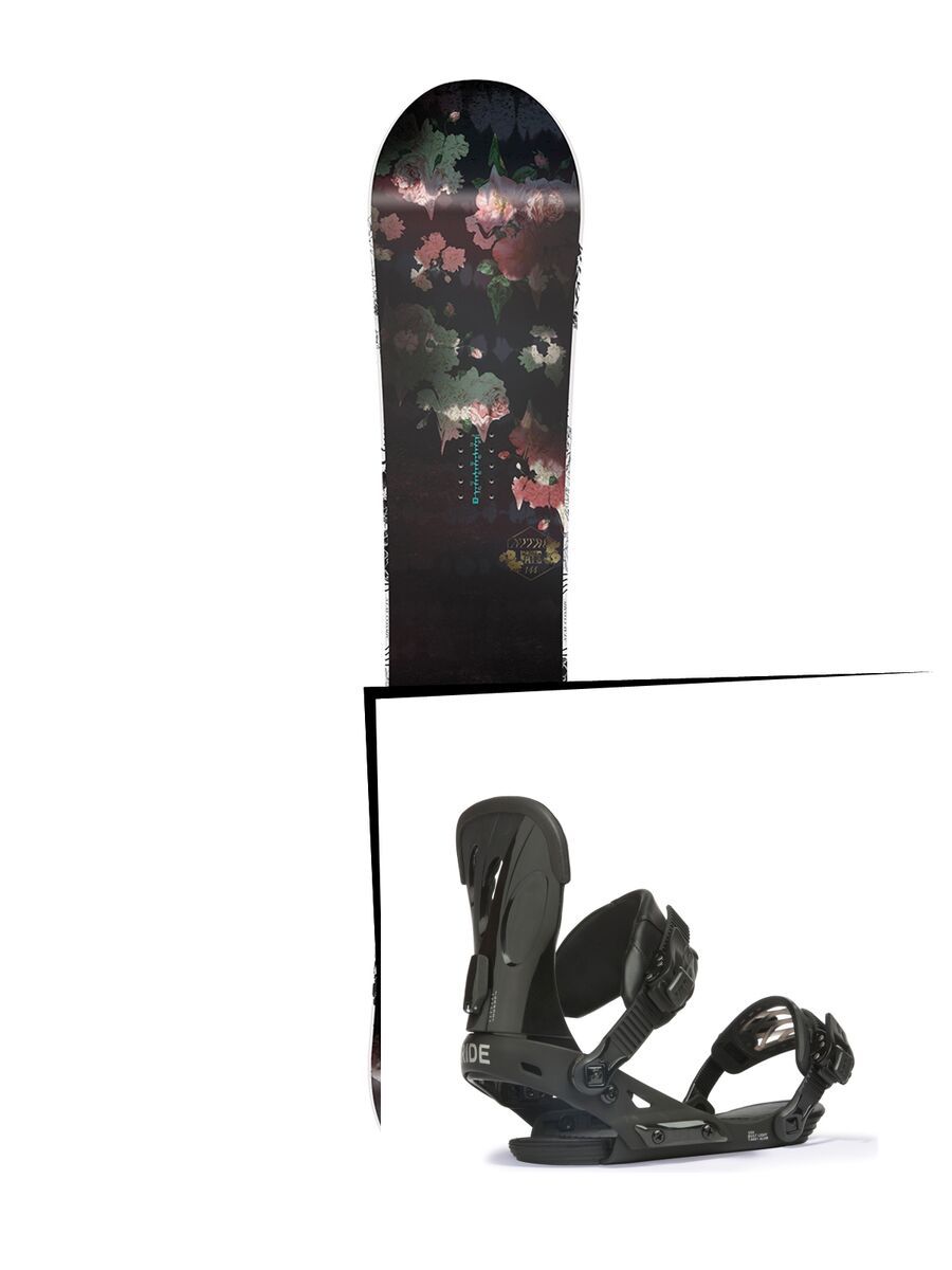 Set: Nitro Fate Flatout 2017 + Ride VXN, black - Snowboardset - Bild 1