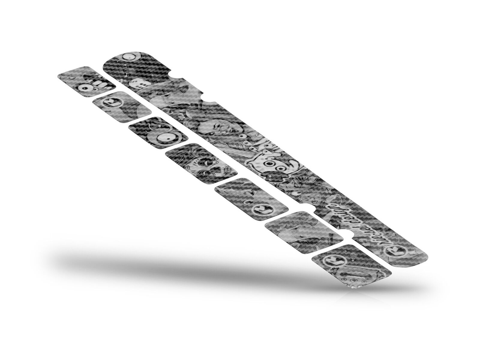 Riesel Design chainguard set, carbon stickerbomb ultra black - Bild 1