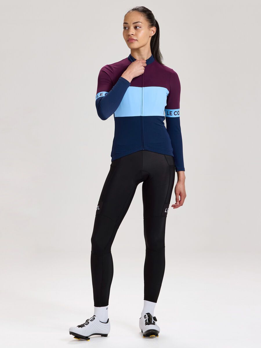 Le Col Womens Sport Tricolour Long Sleeve Jersey, navy/powder blue/purple - Bild 5