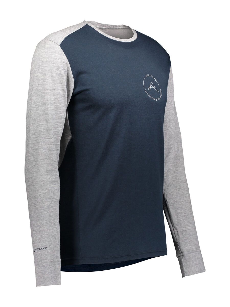 Scott Defined Merino L/SL Men's Shirt, dark blue/light grey melange - Bild 2