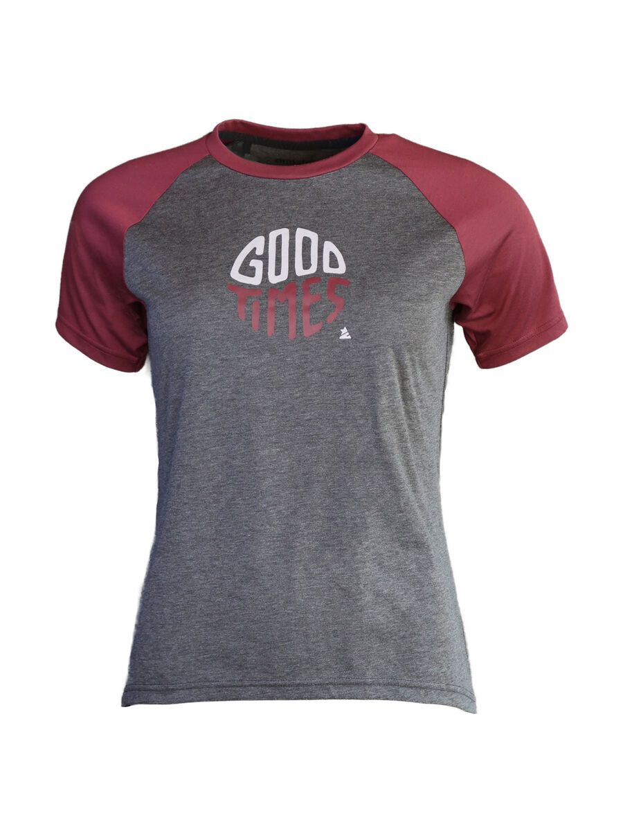 Zimtstern Gooz Tee Women’s, gun metal melange/ windsor wine - Bild 1
