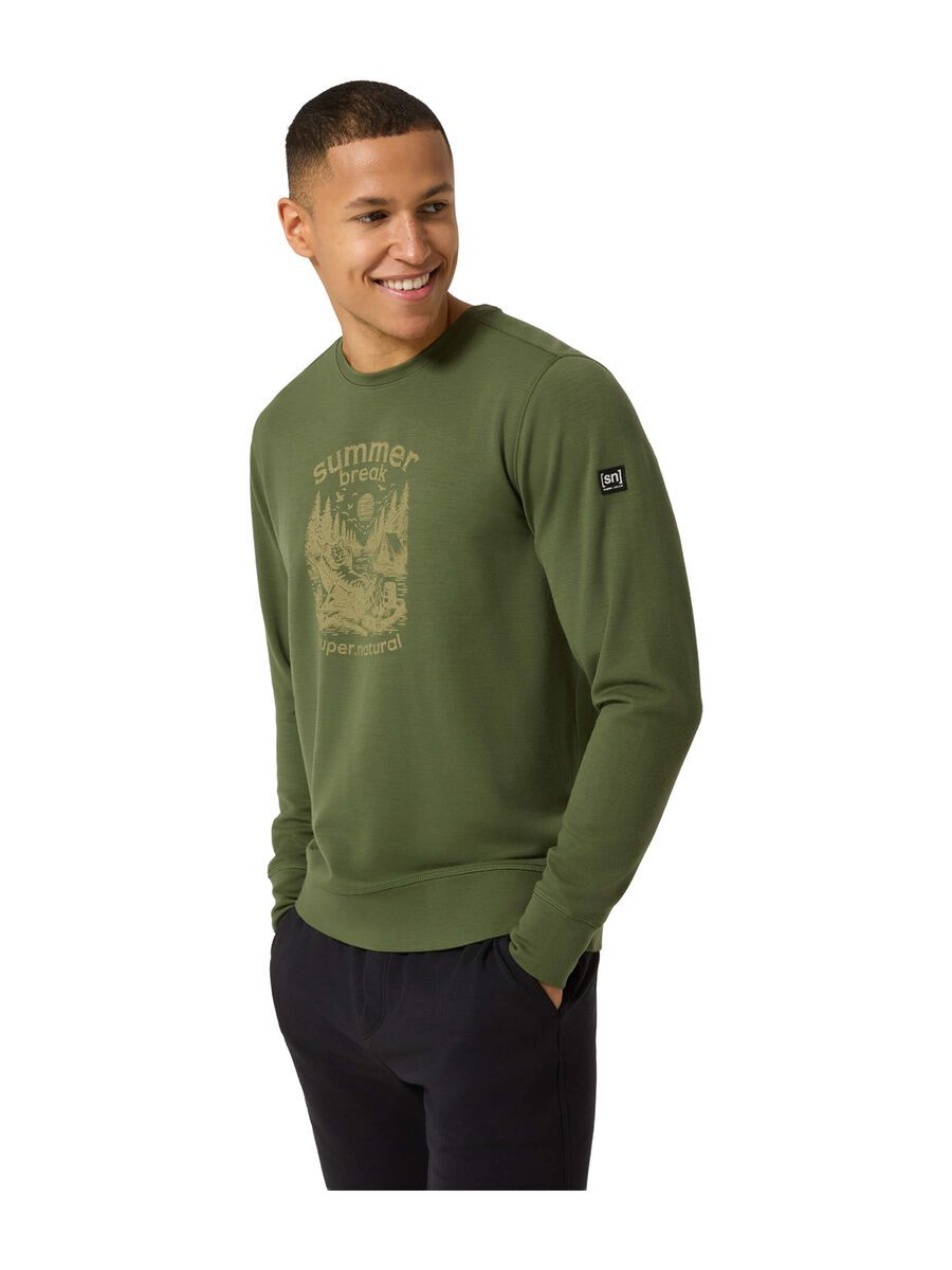 super.natural Summer Break Crew Herren, chive/dried tobacco - Bild 3