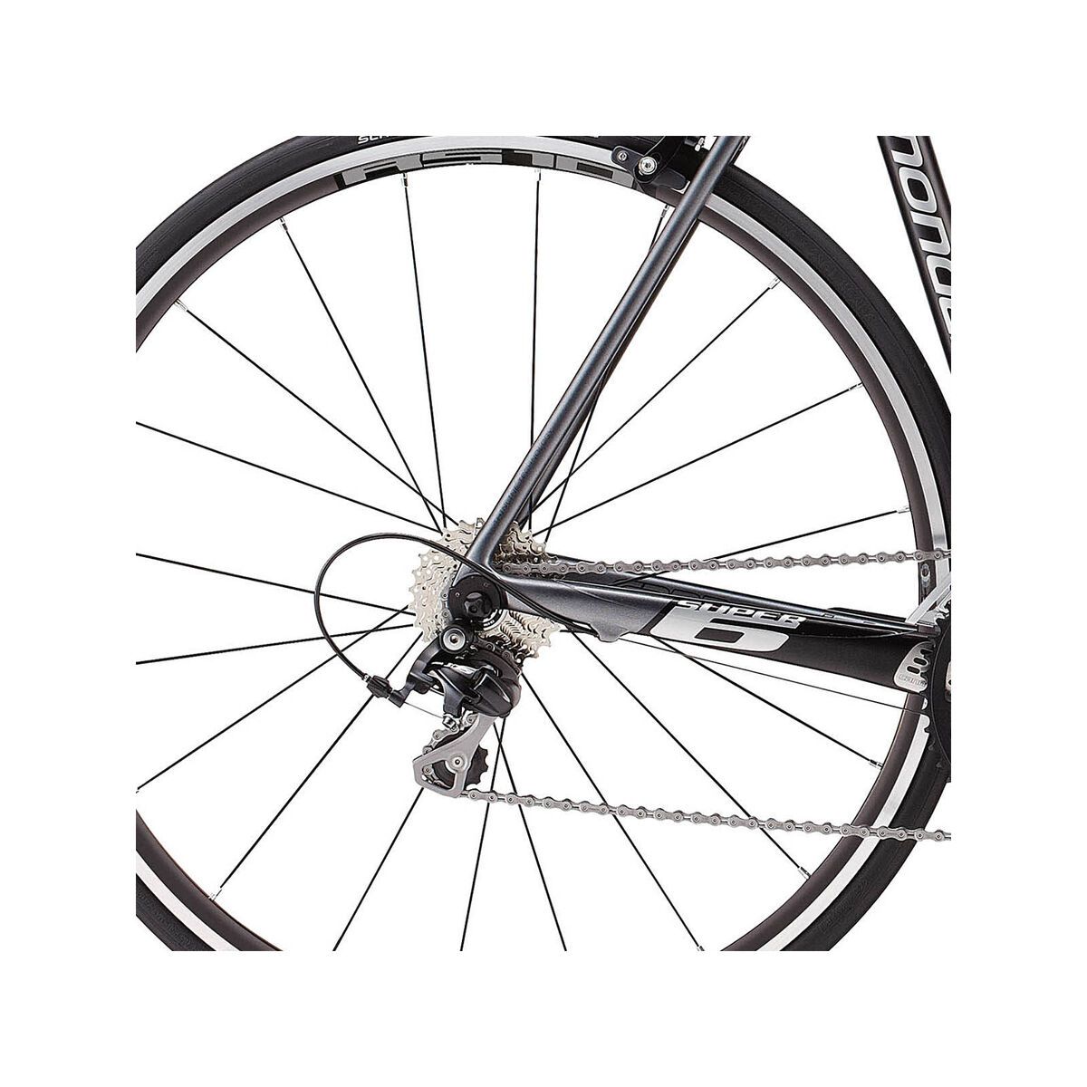 Cannondale Super Six SuperSix 5 105 Compact, jet black w/ charcoal gray and fine silver accents matte - Bild 3