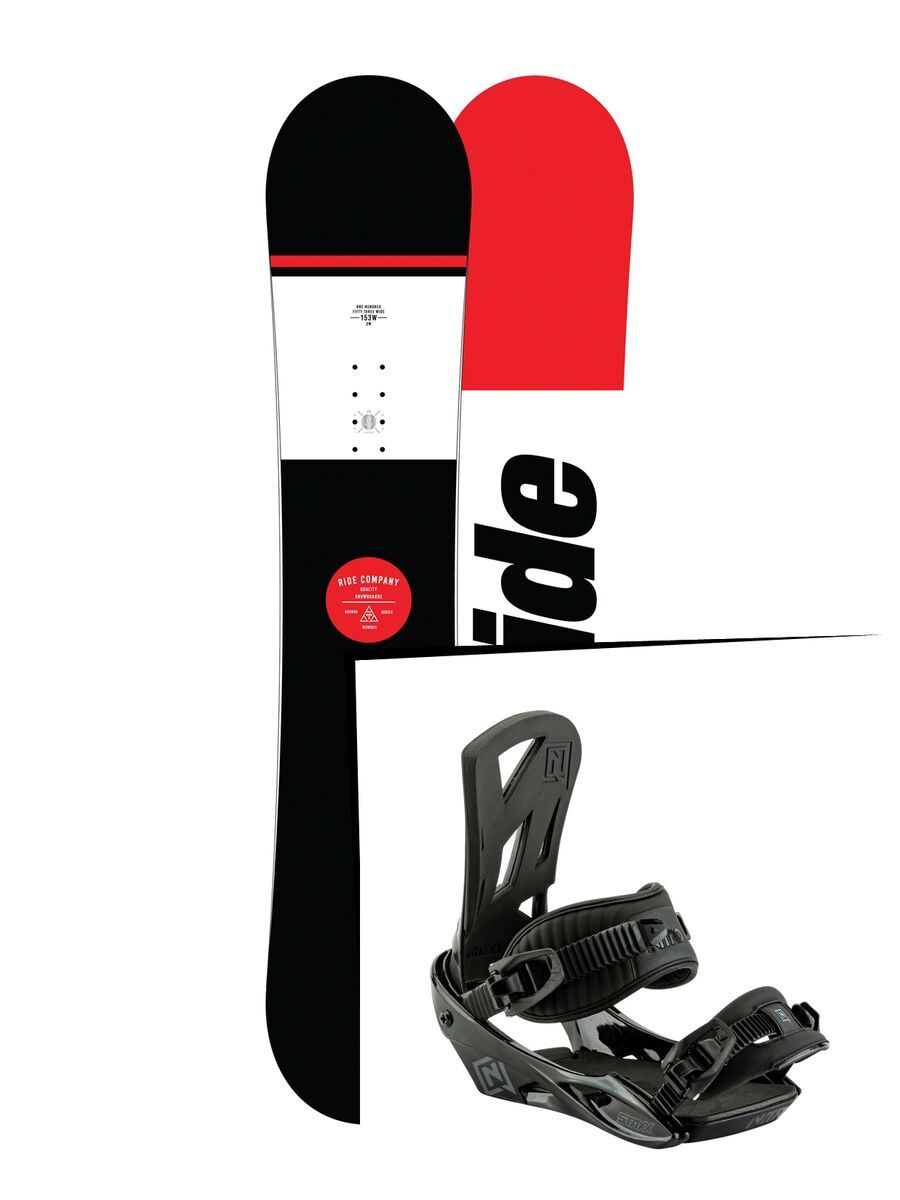 Set: Ride Agenda Wide 2017 + Nitro Staxx 2017, black - Snowboardset - Bild 1
