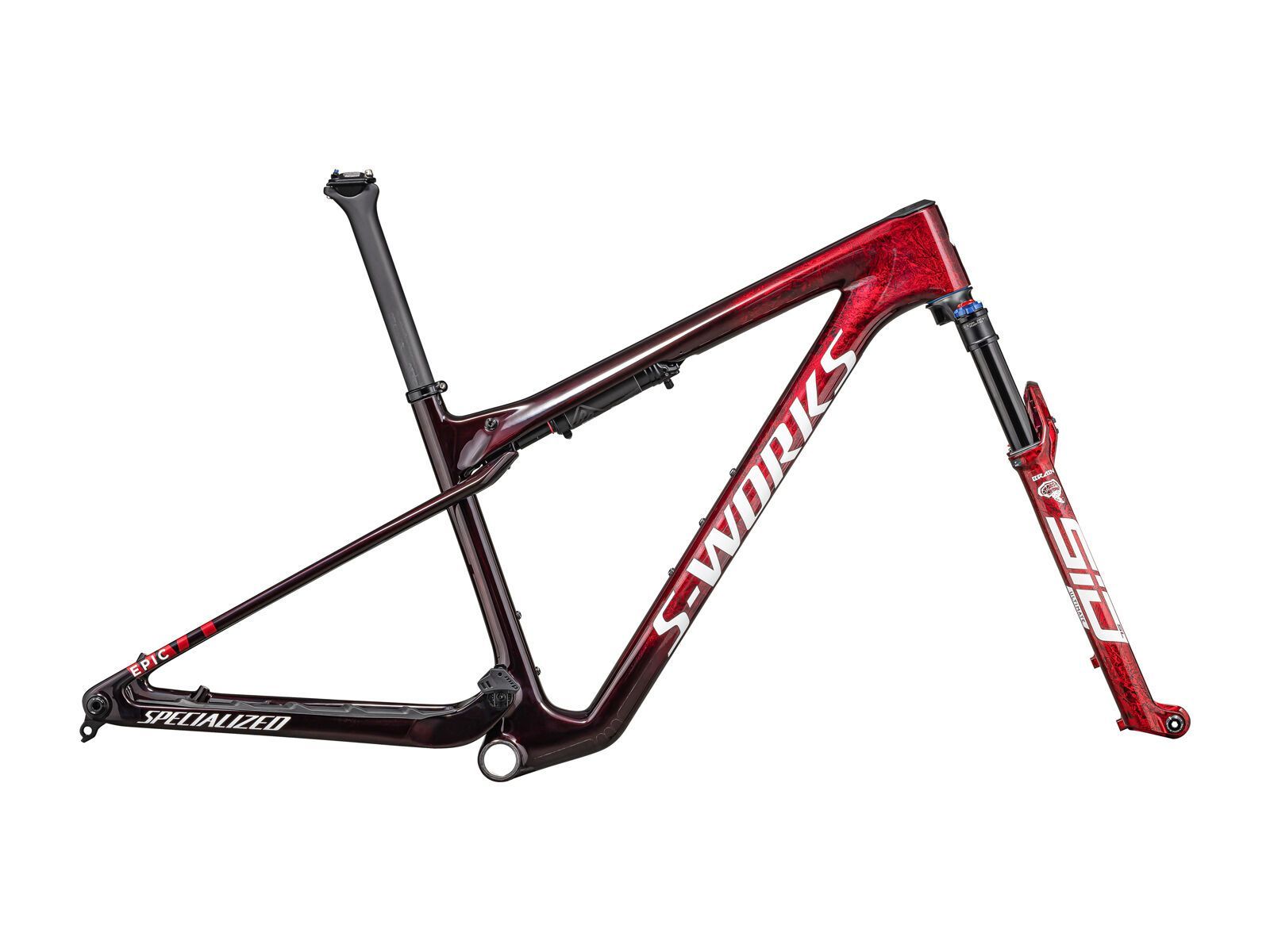 Specialized S-Works Epic World Cup Frameset, gloss red tint/silver granite/white silver - Bild 1
