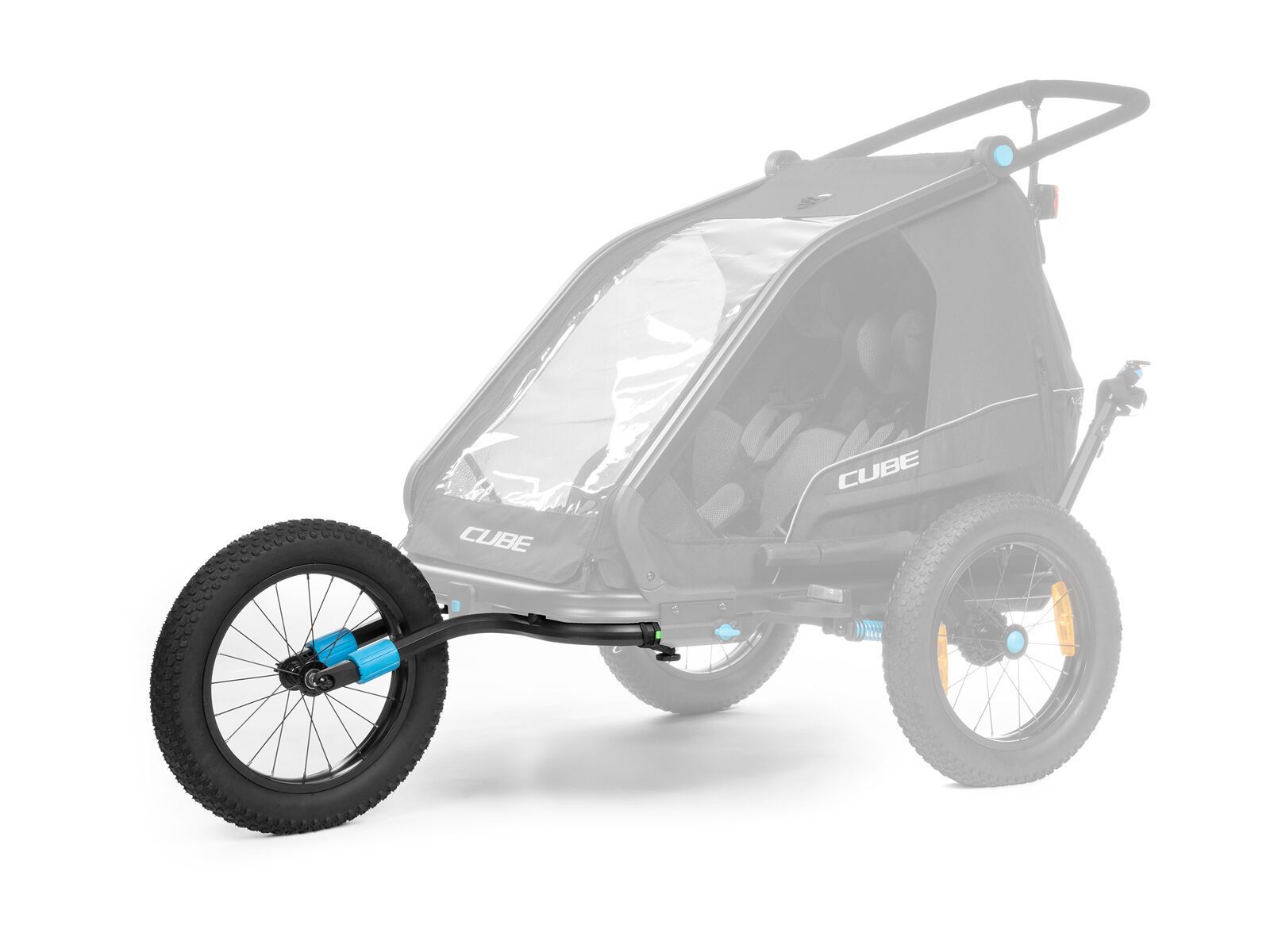 Cube Fat Wheel Jogger Kit für Kinder Fahrradanhänger Double, black - Bild 3