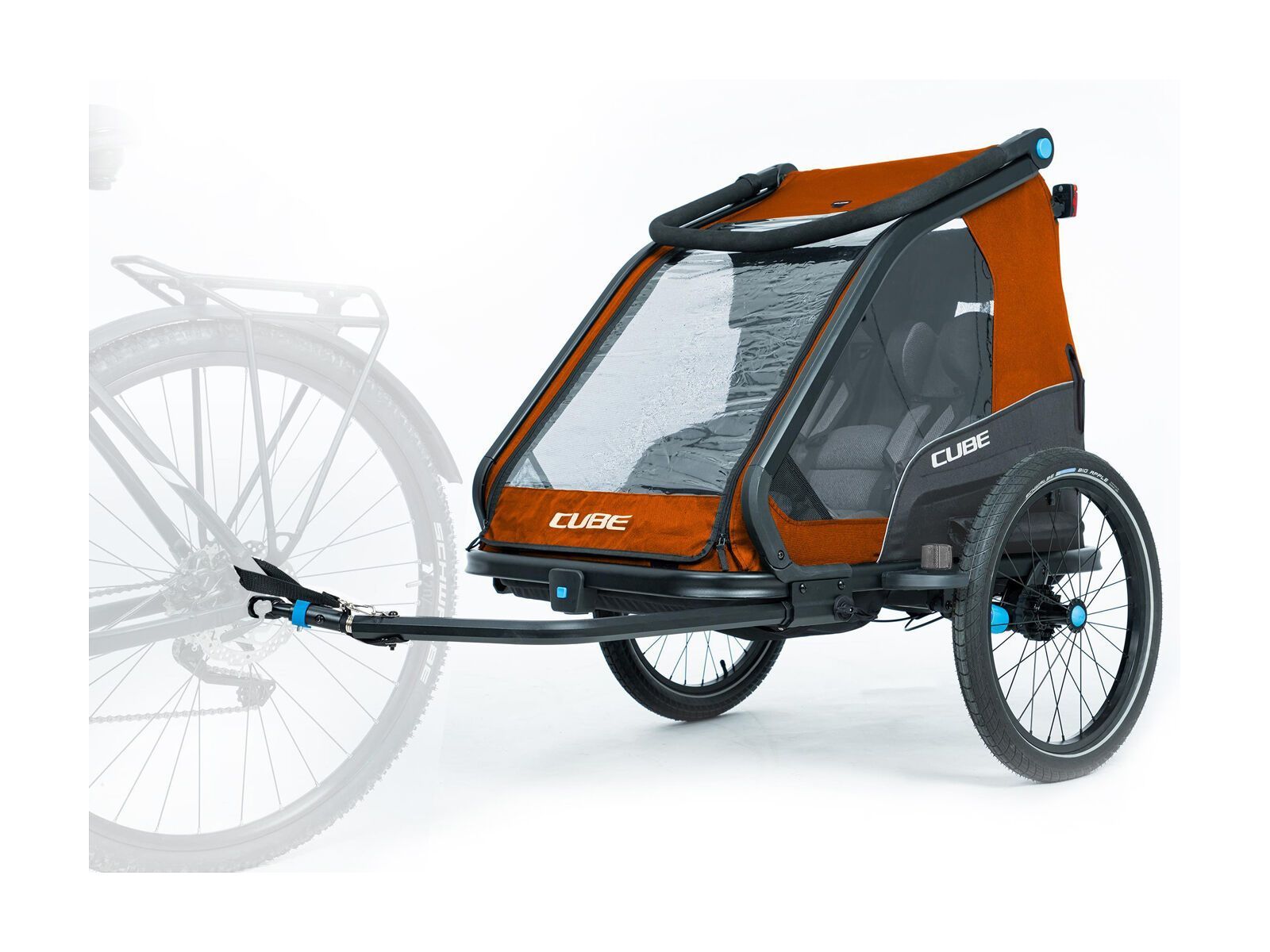 Cube Kinder Fahrradanhänger Double CMPT X Actionteam, grey´n´orange - Bild 8