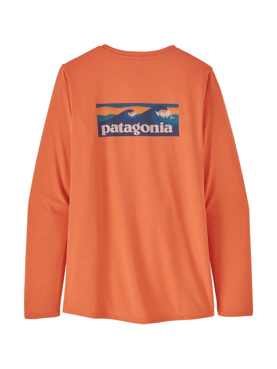 Patagonia Women's Long-Sleeved Capilene Cool Daily Graphic Shirt Boardshort Logo, tigerlily orange x-dye - Bild 3