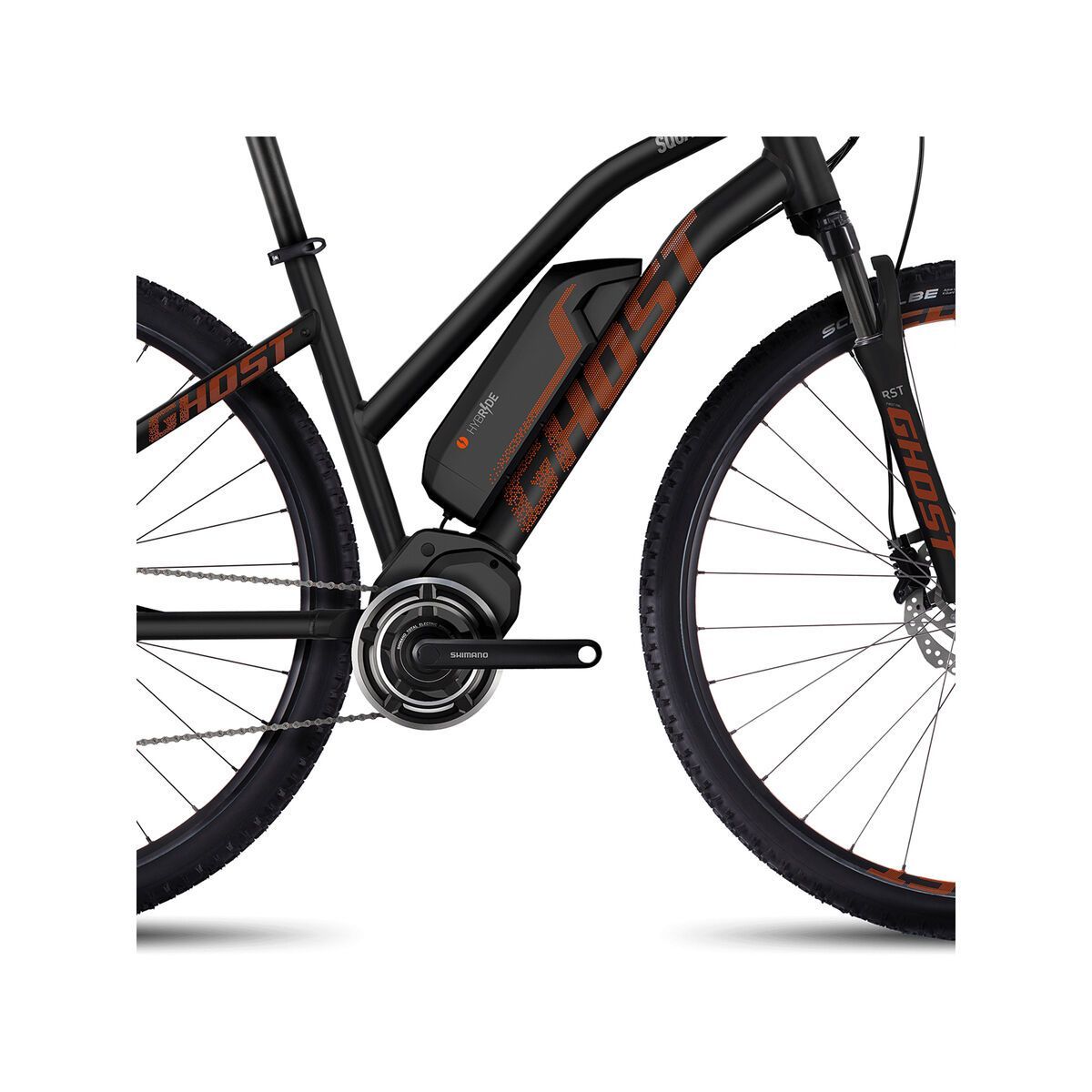 Ghost Hybride Square Cross 4 W, night black/monarch orange/urban grey - Bild 3