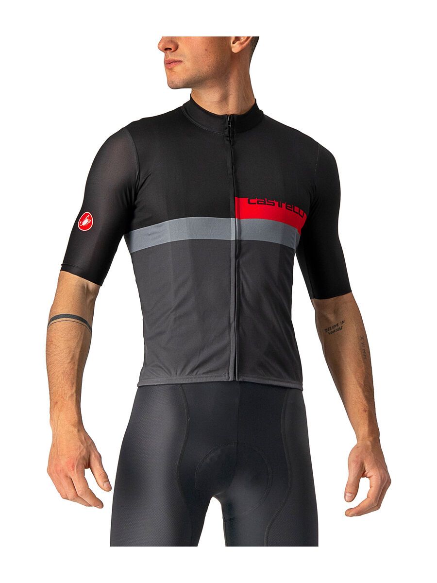 Castelli A Blocco Jersey, light black/red-drark gray - Bild 1