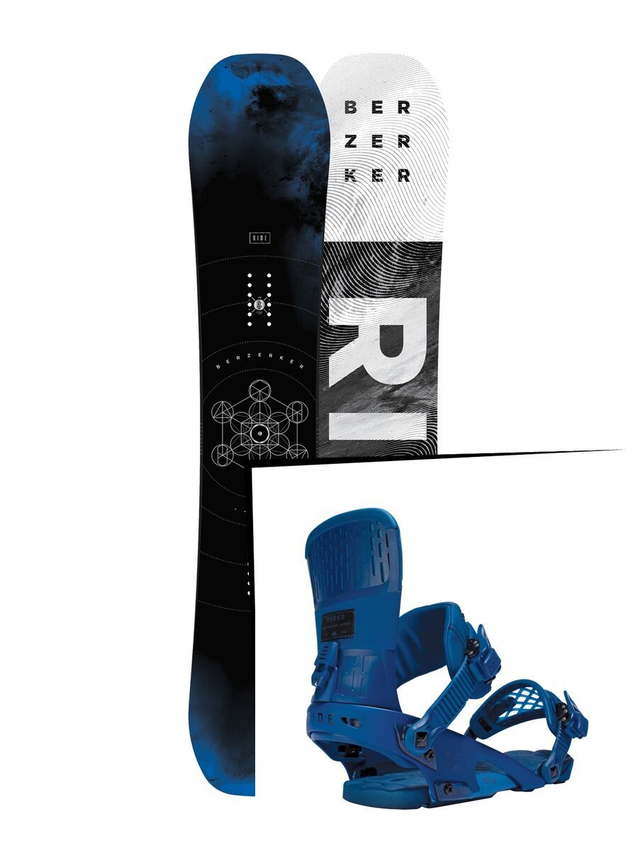 Set: Ride Berzerker 2017 + Ride Rodeo 2016, blue - Snowboardset - Bild 1