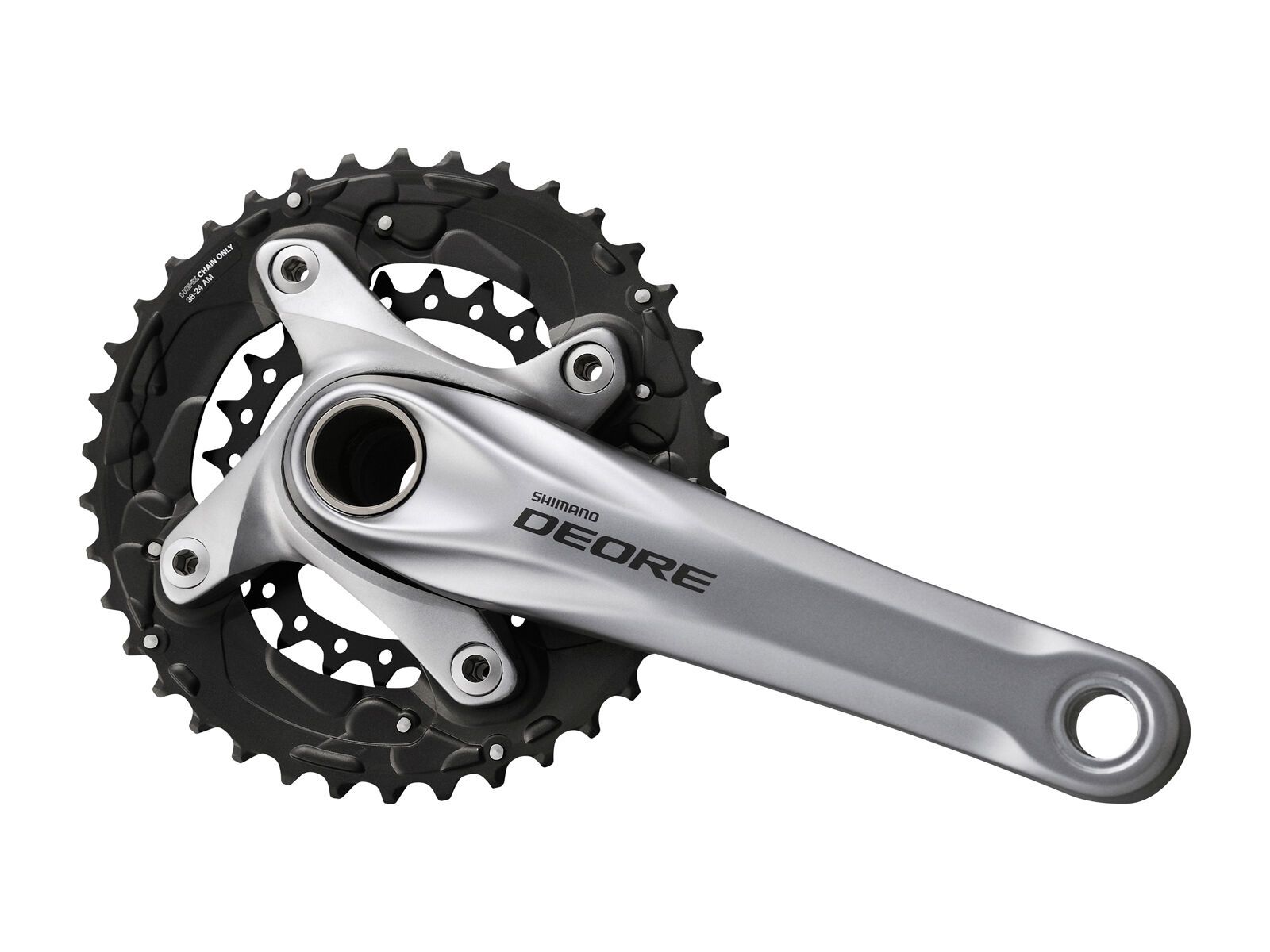 Shimano Deore MTB FC-M615 Kurbelgarnitur - 2x10, 38/24, silber - Bild 1