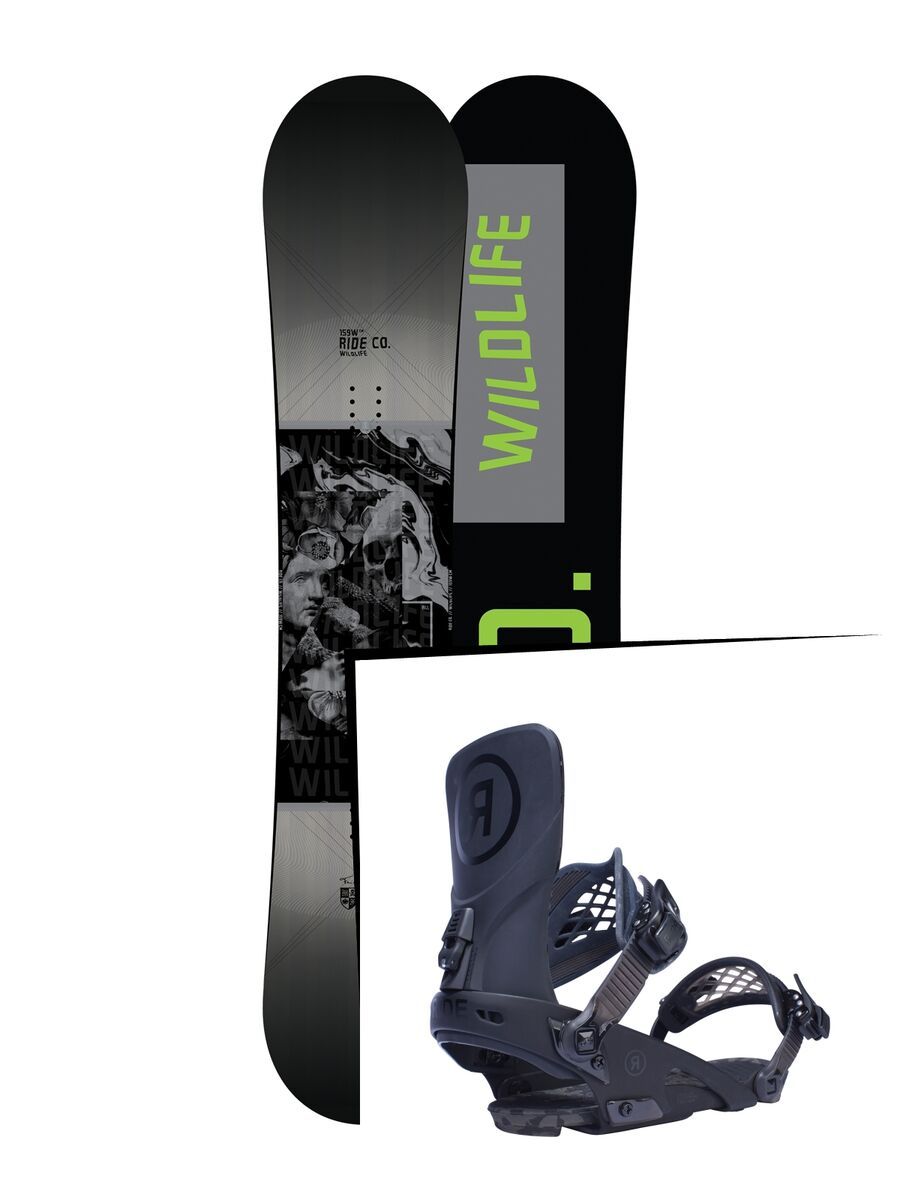 Set: Ride Wild Life Wide 2017 + Ride LTD 2017, black - Snowboardset - Bild 1