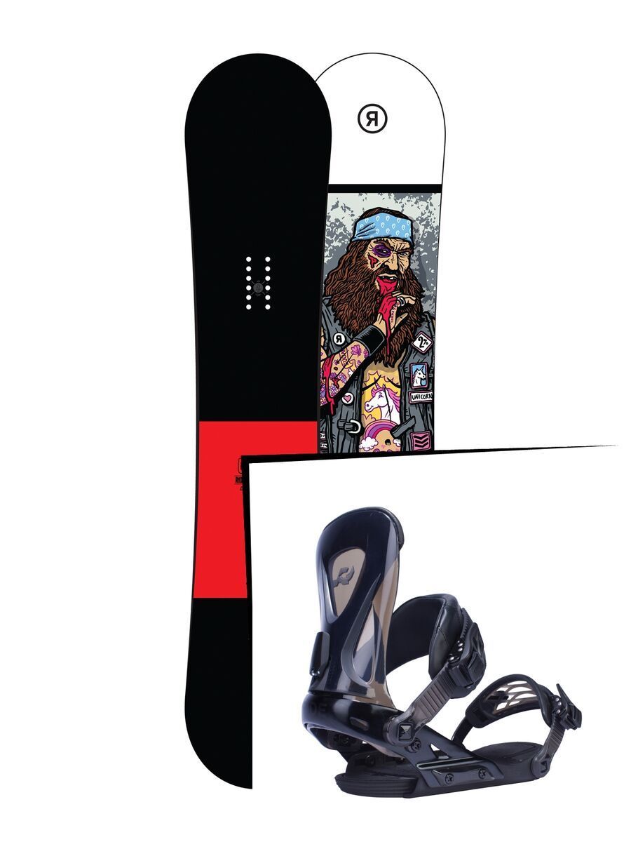 Set: Ride Crook Wide 2017 + Ride Revolt, black - Snowboardset - Bild 1