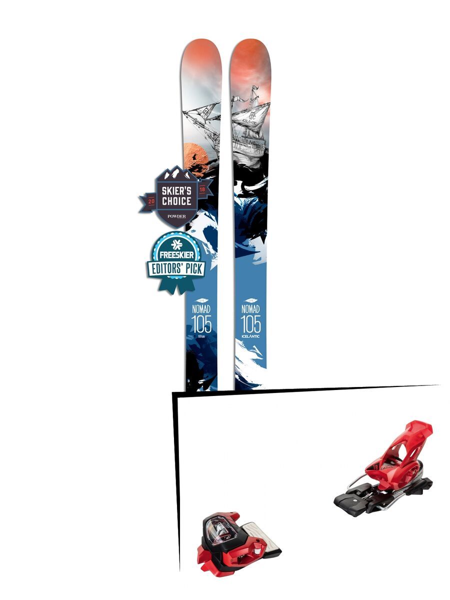 Set: Icelantic Nomad 105 Lite 2018 + Tyrolia Attack² 18 X GW red - Bild 1