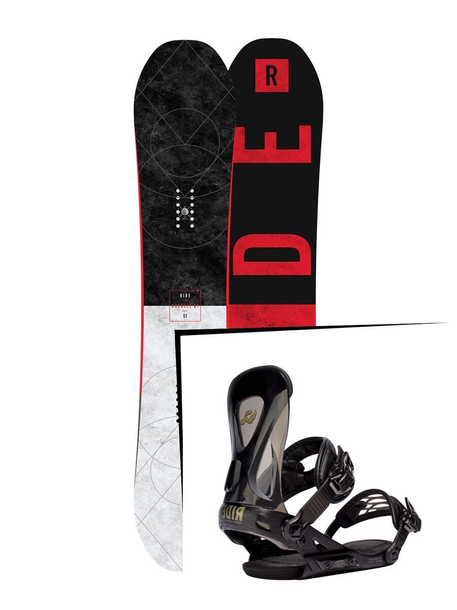 Set: Ride Machete GT 2017 + Ride Revolt 2016, black - Snowboardset - Bild 1