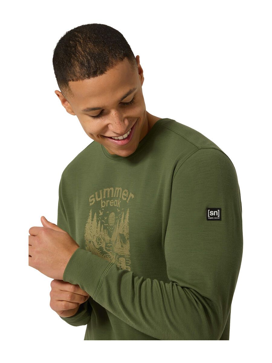 super.natural Summer Break Crew Herren, chive/dried tobacco - Bild 4