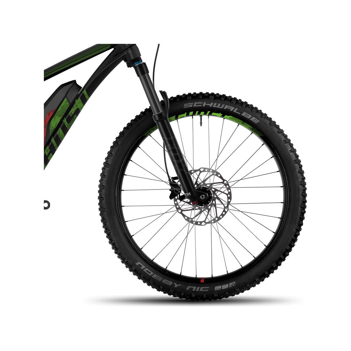 Ghost Hybride Kato FS 6 AL, night black/riot green/neon red - Bild 2