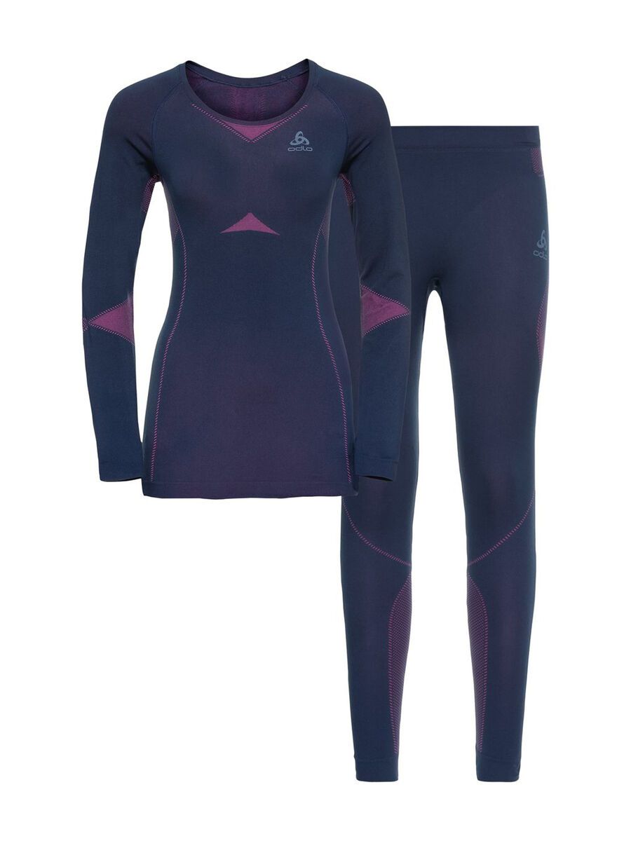 Odlo Women's Performance Evolution Light Baselayer Set, diving navy/beetroot purple - Bild 1
