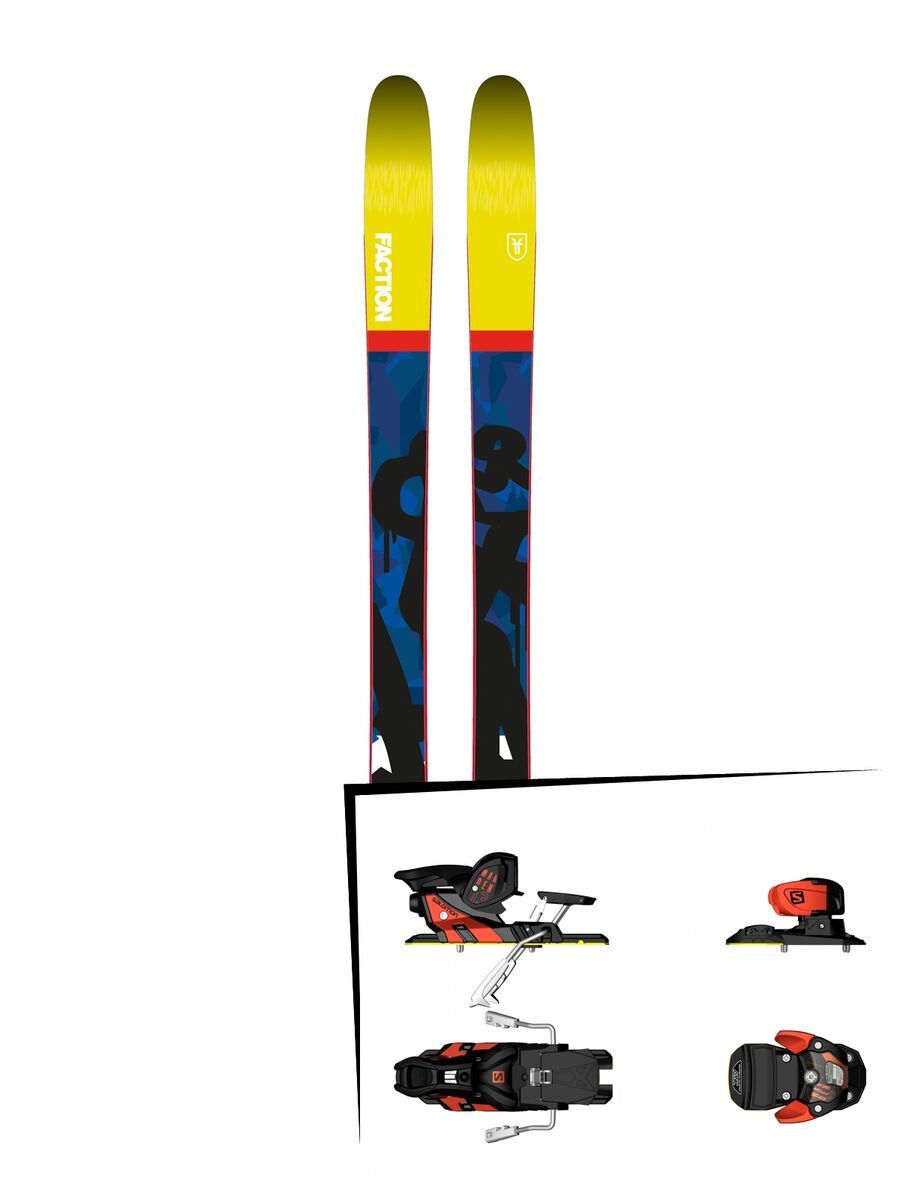 Set: Faction Prodigy 3.0 2018 + Salomon Warden MNC 13 white/black/orange - Bild 1